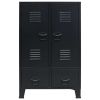 vidaXL Wardrobe Metal Industrial Style 26.4"x13.8"x42.1" Black